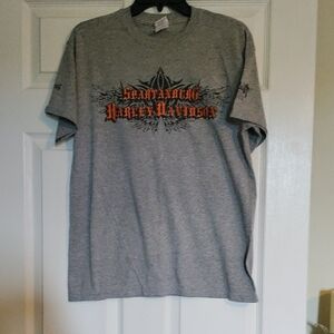 Harley-Davidson Short Sleeve Gray Tee with Ornate Logo